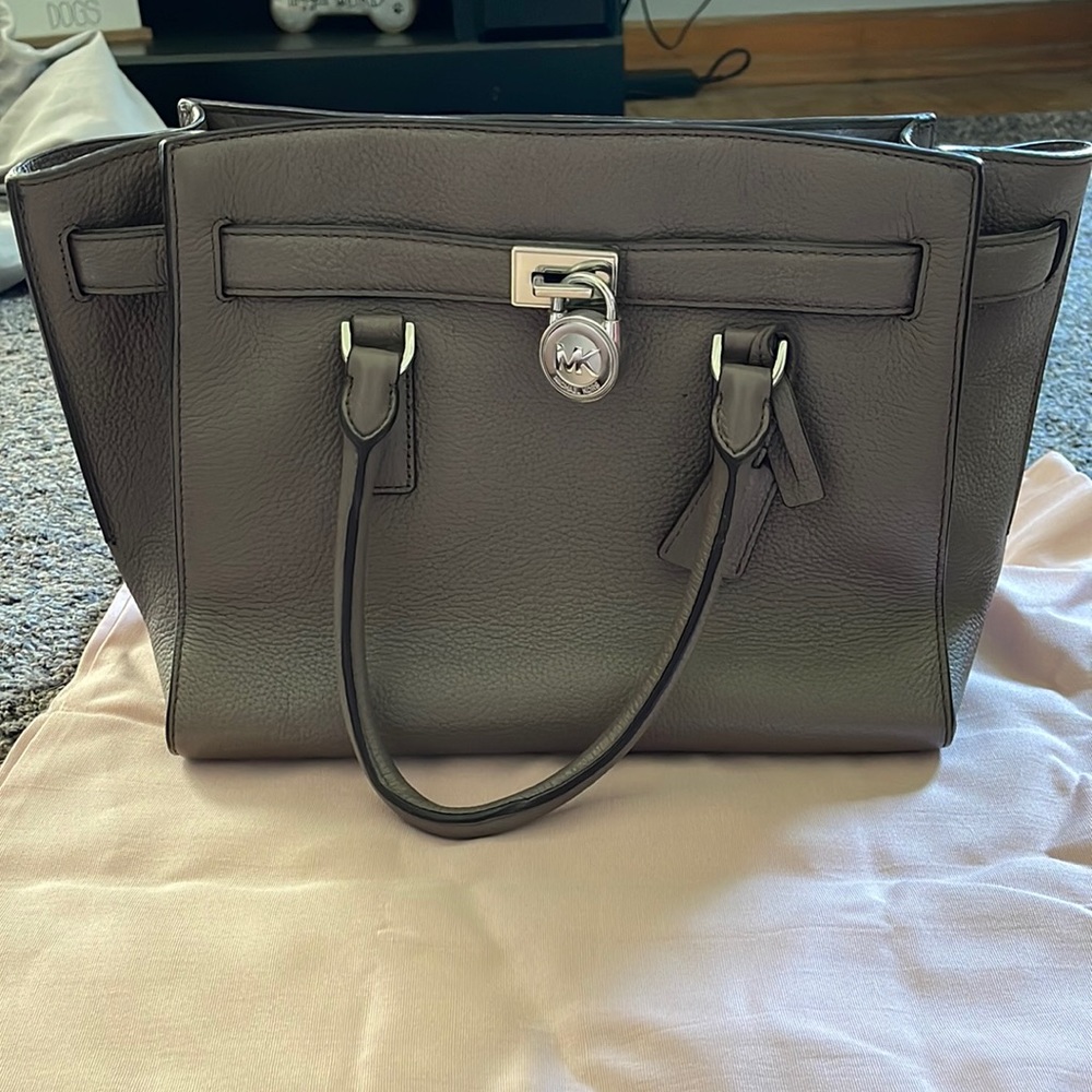 Michael Kors grey leather bag